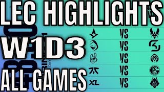 LEC Highlights ALL GAMES W1D3 Spring 2021 [upl. by Oenire]