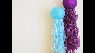 How to make Jellyfish Paper Lantern Tutorial [upl. by Ellinej580]