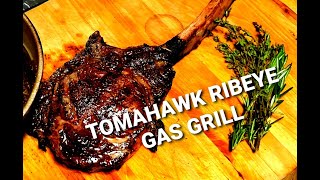 Tomahawk Ribeye On A Gas Grill  How To Cook Steak [upl. by Yeslek634]