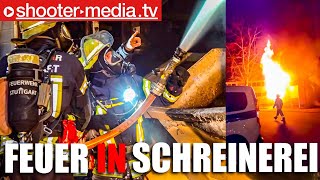 🔥🚒 Feuer mit großen Flammen in Schreinerei 🚒🔥  Schnelle Löschmaßnahmen retten Hauptgebäude [upl. by Schatz]