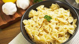 4Step BUTTERY GARLIC BOW TIE PASTA  Recipesnet [upl. by Dasie]