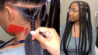 Flat Large knotless braids  details and tips for beginners [upl. by Nagap870]