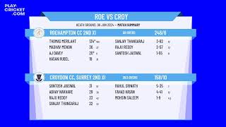 Roehampton CC 2nd XI v Croydon CC Surrey 2nd XI [upl. by Irianat]