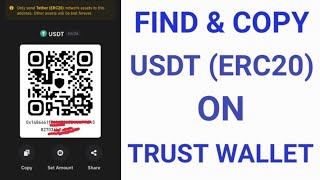 How To Find Your USDT ERC20 Wallet Address On Trust Wallet  Find amp Copy Trust Wallet USDT Address [upl. by Norit]