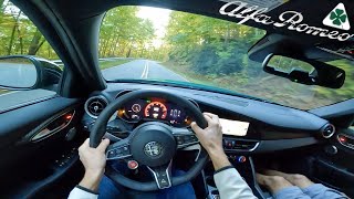 2024 Alfa Romeo Giulia Quadrifoglio  POV Mountain Road Test Drive Exhaust Audio amp Impressions [upl. by Ahsinoj188]