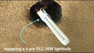 HOW TO replace a 4 pin fluorescent lightbulb recessed lighting [upl. by Aneleiram]