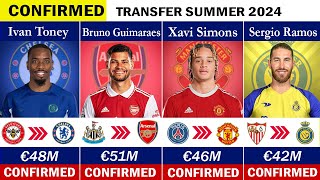 CONFIRMED and RUMOUR Summer Transfers 2024 🤪🔥🔥 Sergio Ramos Bruno Guimaraes Xavi Simons [upl. by Dav]