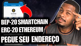 TUTORIAL COMO PEGAR SEU ENDEREÇO BEP20  BINANCE SMARTCHAIN  amp ERC20 ETHEREUM TRUSTWALLET [upl. by Noirad]