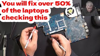 Motherboard repair tips amp tricks  Toshiba C850 laptop not charging not turning on  a simple test [upl. by Carny]