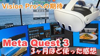 Meta Quest 3を3ヶ月使った感想とVision Proへの期待を語ってみる [upl. by Richela965]