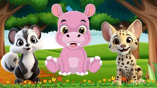 Cute Little Farm Animal Sounds Stoat Hippo Earthworms Guinea Pig  Funny Animals [upl. by Ailaht]