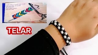 👉TUTORIAL Te muestro esta Técnica Fácil en Telar para hacer tus PulSeras de hilo con Cristal [upl. by Adilen]