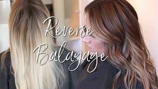 REVERSE BALAYAGE  HOW TO CONVERT ALL OVER BLONDE TO NATURAL BALAYAGE [upl. by Annim]