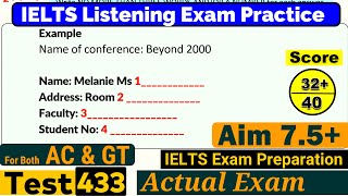 IELTS Listening Practice Test 2024 with Answers Real Exam  433 [upl. by Ameekahs]