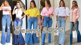 JEANS ACAMPANADOS SUPER TENDENCIA 2022 JEANS BOTA CAMPANA MODA MUJER 2022 JEANS ANCHOS [upl. by Jeniffer]