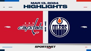 NHL Highlights  Capitals vs Oilers  March 13 2024 [upl. by Fevre]