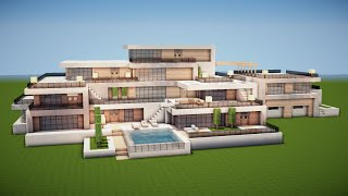 GRÖßTE MODERNE LUXUSVILLA mit POOL in MINECRAFT bauen TUTORIAL HAUS 287 Part 1 [upl. by Tito]