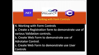 Registration form  Validation controls  Ad rotator Control  User Controls  Aspnet with Csharp [upl. by Er]