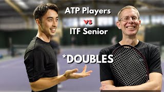 Doubles Expert ITF Senior vs ATP Players Doubles Tie Break to 10 [upl. by Aiuqenehs]