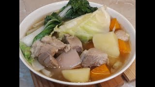 SIMPLE and EASY RECIPE PORK NILAGA Nilagang Baboy  Sinangkutsang Pinoy [upl. by Kyred]