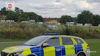 Police Visit Travellers Caravans staying unauthorised in Garston Park [upl. by Retlaw]