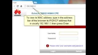 How to Change the MAC Address of Huawei BM622 WiMAX Modem [upl. by Concordia]