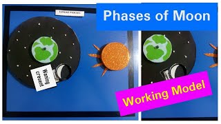 Phasesofmoon  Moon phases Working model  Phases of the Moon DIY  Astronomy for Kids [upl. by Moyra858]