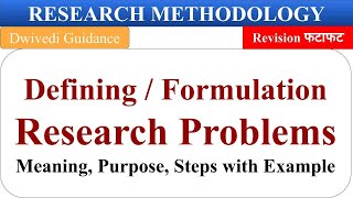 defining research problem formulation of research problem necessity example research methodology [upl. by Ahtreb136]