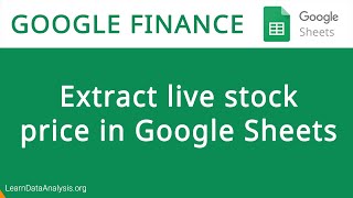 How to get Live Stock Price in Google Sheets [upl. by Kcirdahs427]