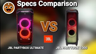 JBL Partybox ULTIMATE vs JBL Partybox 1000 Specs Comparison  BrownChocoMilkBoy [upl. by Miharbi]