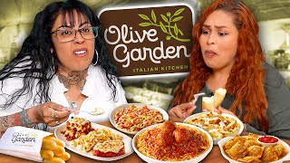 Mexican Moms Try the ENTIRE Olive Garden Menu [upl. by Hake]