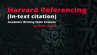 Harvard Referencing Intext citation Academic Writing Skills [upl. by Karilynn]