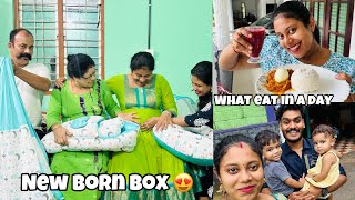 WHAT EAT IN A DAY  UNBOX NEW BORN BOX ❤️ [upl. by Cecelia]