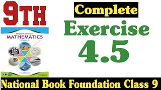 Class 9 Maths Chapter 4 Exercise 45  45 math class 9  ex 45 class 9 maths  Fazal Academy [upl. by Jb]