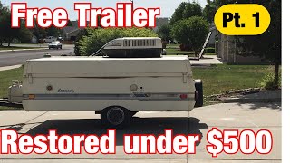 Restoring my FREE 1988 Coleman camper PART 1 outdoors camping trailer popup [upl. by Enelrahc]