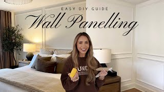 EASY DIY WALL PANELLING HOW TO GUIDE Bedroom makeover 😍 [upl. by Egiap]