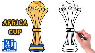 How To Draw Africa Cup of Nations Trophy  Easy Step By Step Tutorial [upl. by Sharpe62]