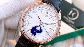 Fullset 2021 Rolex Cellini Moonphase 39mm Ref 50535 Lịch Tuần Trăng [upl. by Carlynne]