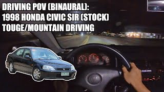 POV DRIVE BINAURAL AUDIO 1998 HONDA CIVIC SIR STOCK  Chill Drive Up The Touge  No Talking [upl. by Phippen]