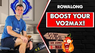 Fast Intervals VO2max Rowing Workout  Zone 5 HR Get Fit Row 18 [upl. by Skrap]