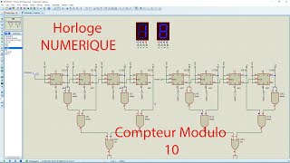 HORLOGE Numerique et Compteur Modulo 10 [upl. by Evin]