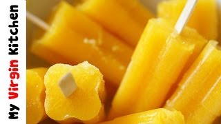 Mango Ice LollyHomemade Ice lolly recipeHow to make mango lolly [upl. by Ahsilahs932]