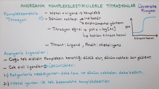 ANALİTİK KİMYAKompleksleşme Reaksiyonları ve Titrasyonları EDTA [upl. by Ehtyaf]