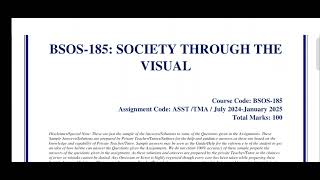 BSOS 185 SOLVED ASSIGNMENT 202425  IGNOU BSOS 185 SOLVED ASSIGNMENT 202425 PDF WTSP 8228091239 [upl. by Goldfarb]