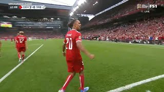 POULSEN GOAL  DENMARK VS SERBIA  UEFA NATIONS LEAGUE [upl. by Gittel]