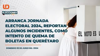 Elecciones 2024 en México  Reportan algunos incidentes como intento de quema de boletas [upl. by Lyrahc915]