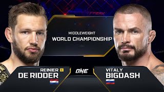 Reinier De Ridder vs Vitaly Bigdash  ONE Championship Full Fight [upl. by Jessika]