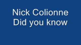 Nick Colionne  Did you know [upl. by Tavi153]