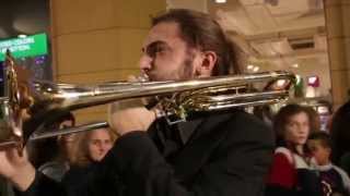 Flash Mob at Shopping Center Brass Ensemble Perugia Italy [upl. by Kania]