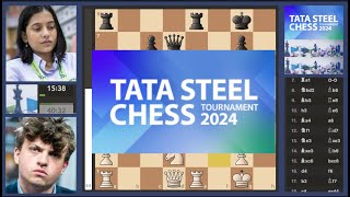 Tata Steel Chess Tournament 2024  Hans Moke NiemannVS Divya Deshmukh [upl. by Suinotna]